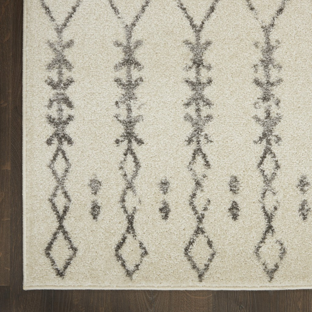 8' X 10' Gray Geometric Power Loom Area Rug