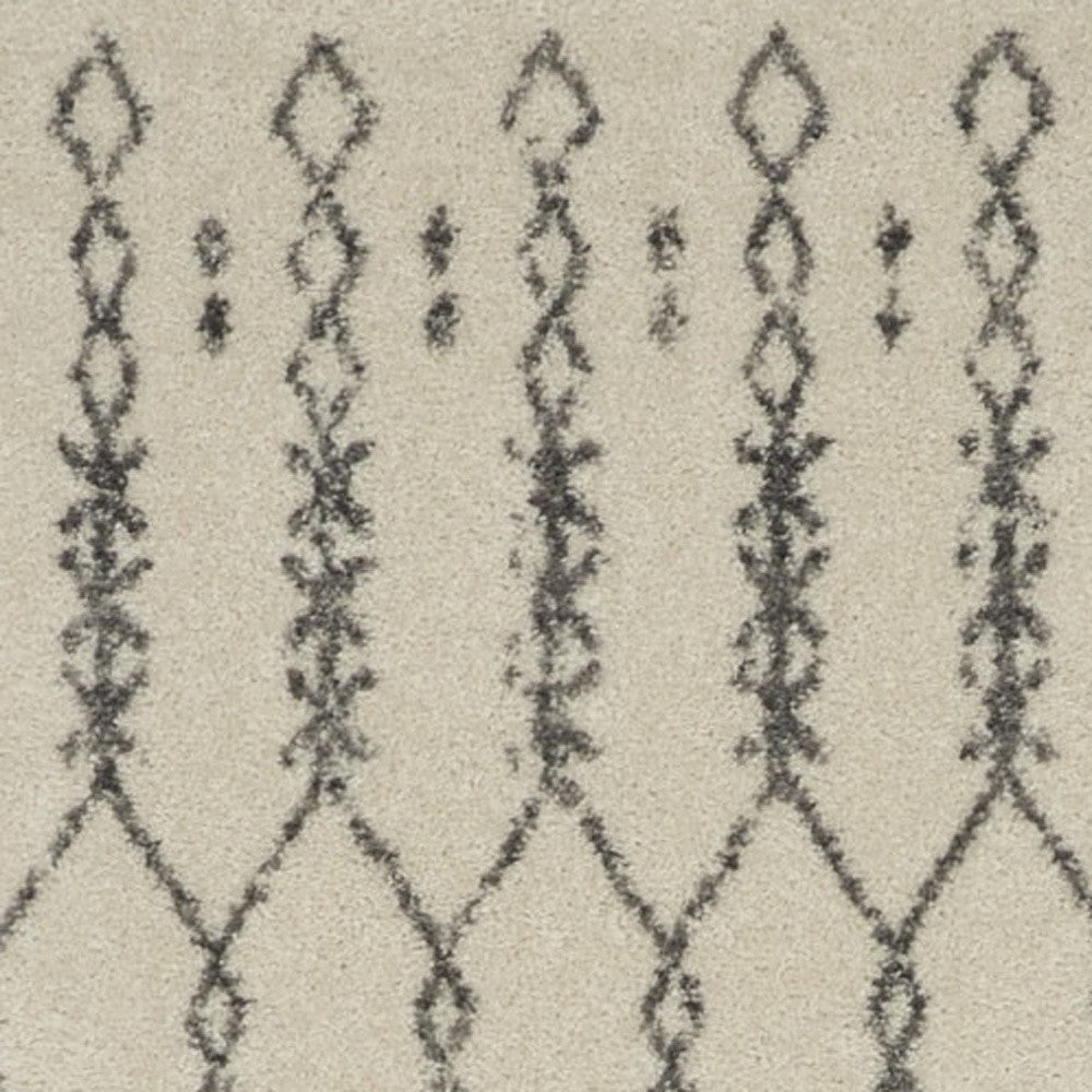 8' X 10' Gray Geometric Power Loom Area Rug