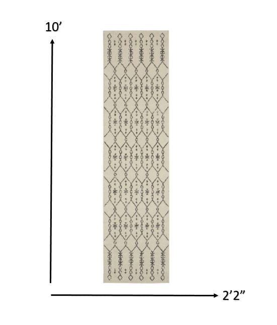 8' X 10' Gray Geometric Power Loom Area Rug
