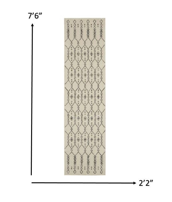 8' X 10' Gray Geometric Power Loom Area Rug