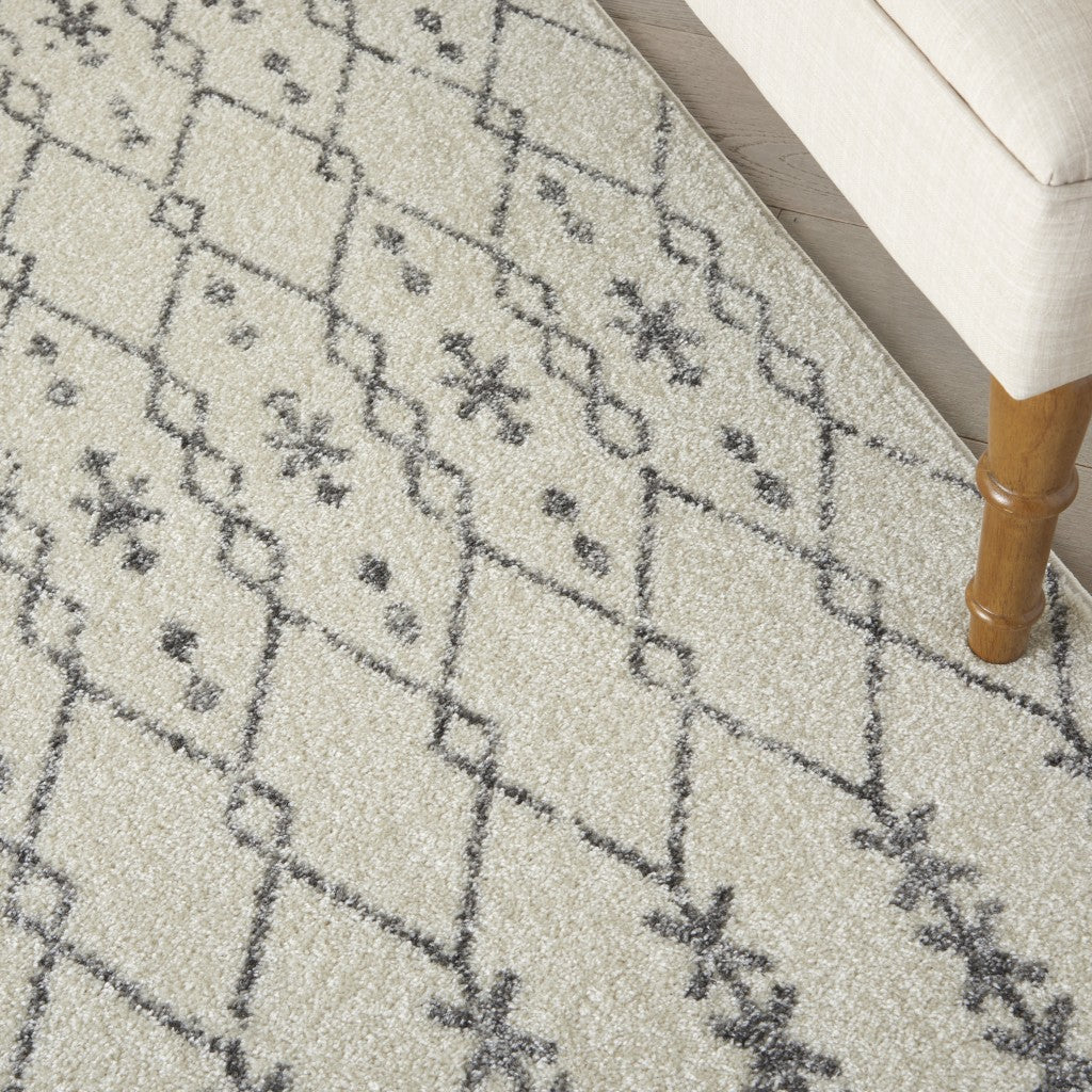 8' X 10' Gray Geometric Power Loom Area Rug