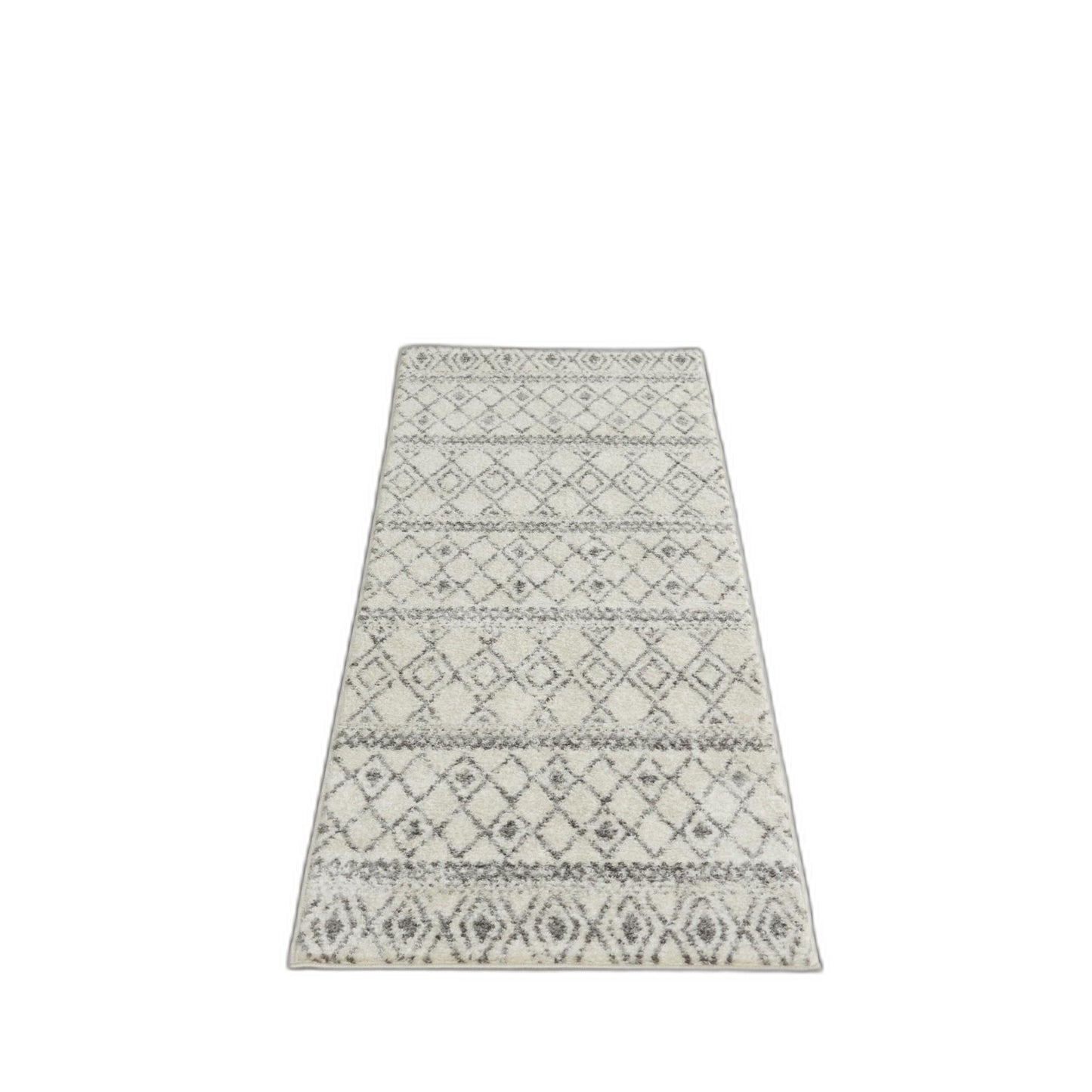 5' X 7' Gray Geometric Berber Power Loom Area Rug