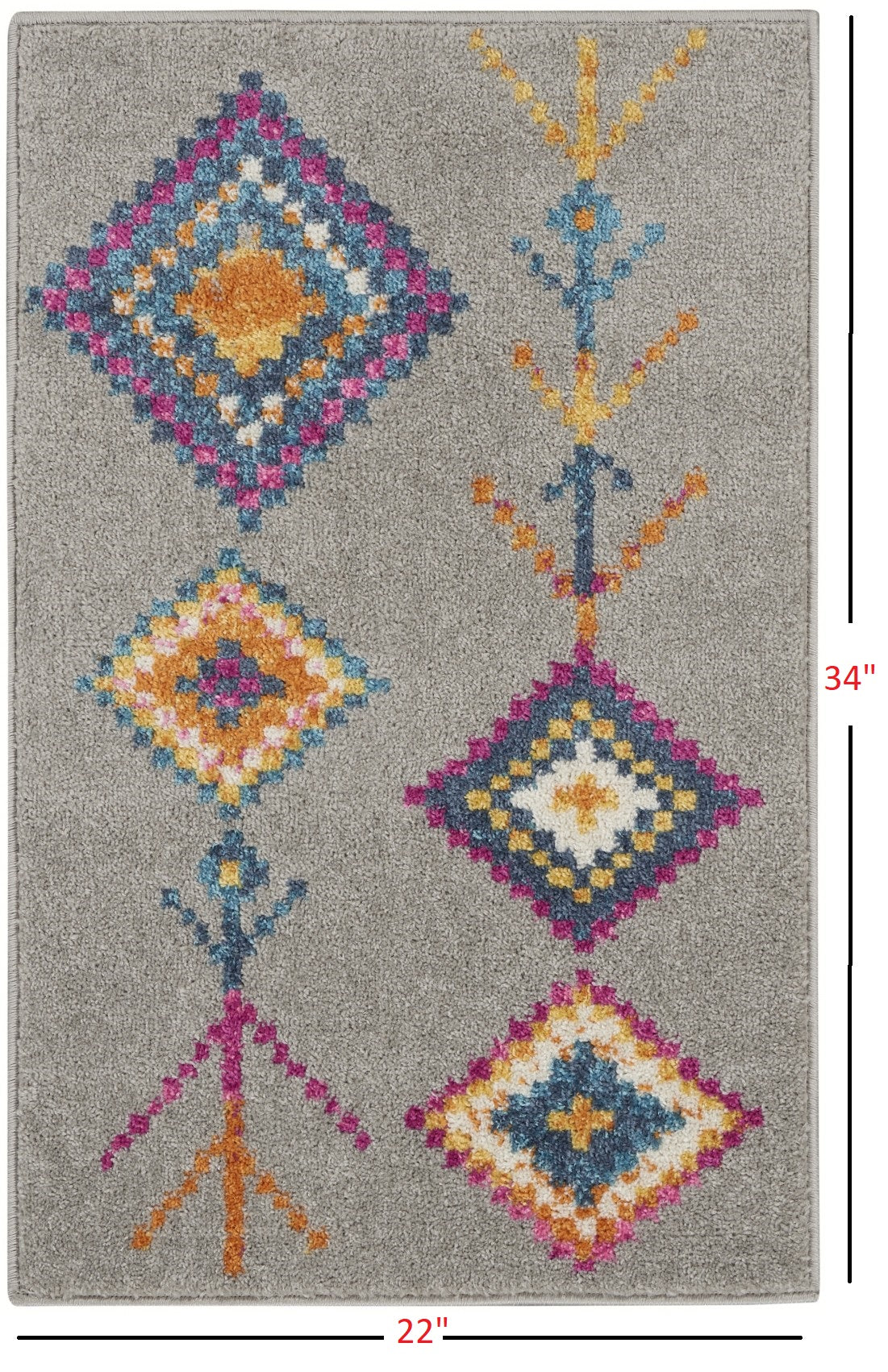 7' X 10' Gray Geometric Berber Area Rug