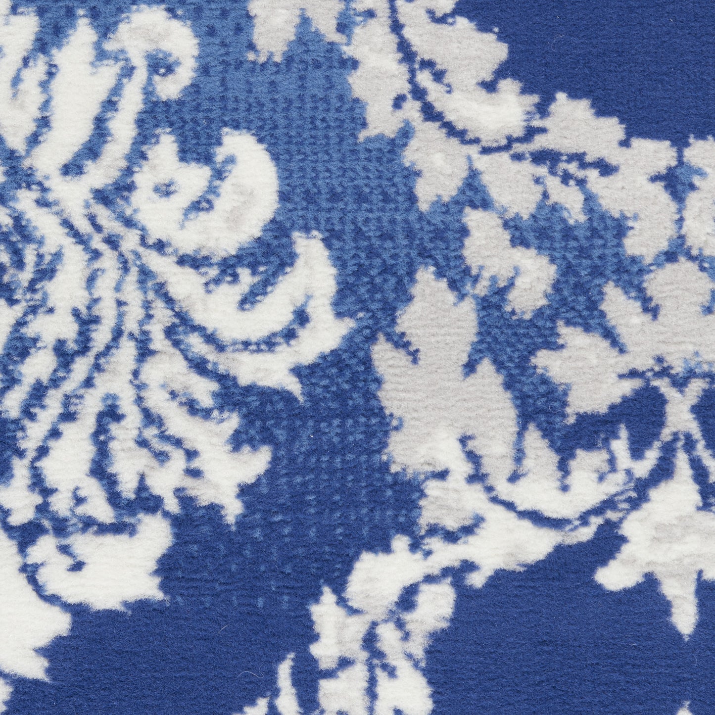 4' X 6' Blue And Ivory Floral Dhurrie Area Rug