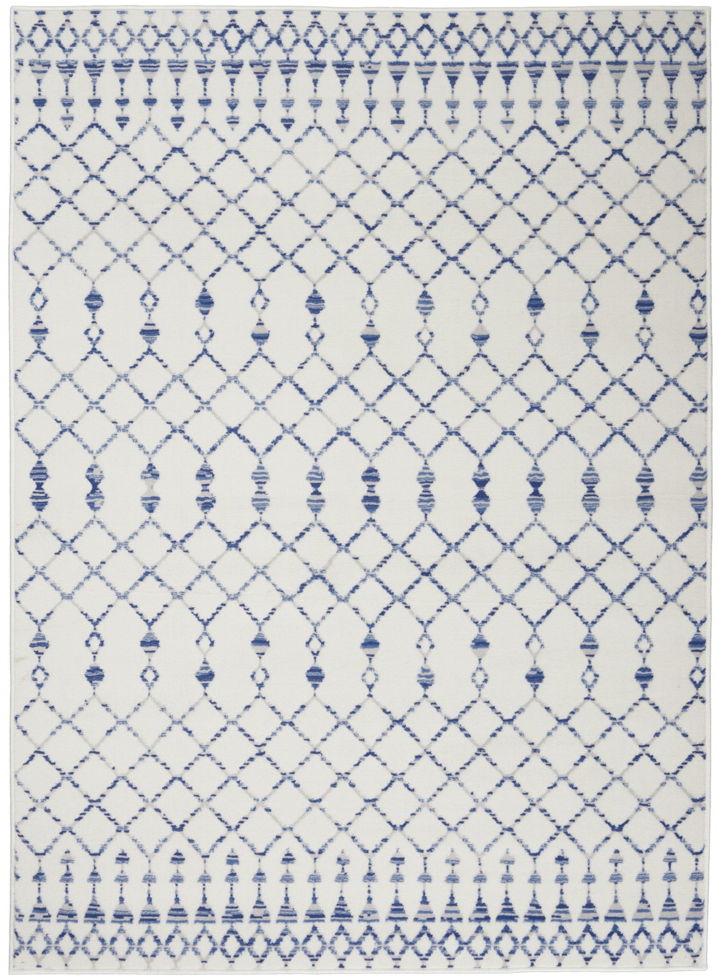 5' X 7' Ivory Geometric Berber Area Rug