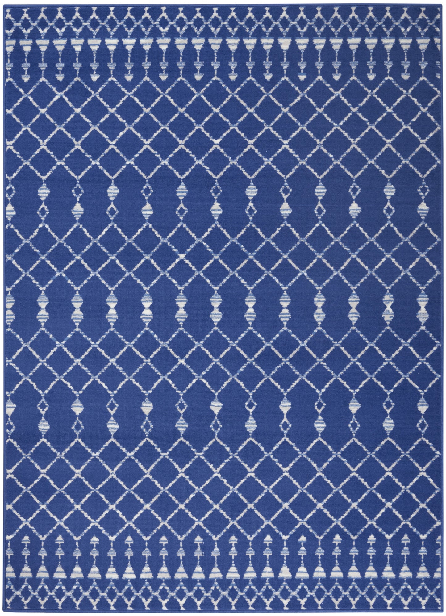 5' X 7' Ivory Geometric Berber Area Rug