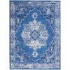 5' X 7' Blue Gray Floral Dhurrie Area Rug