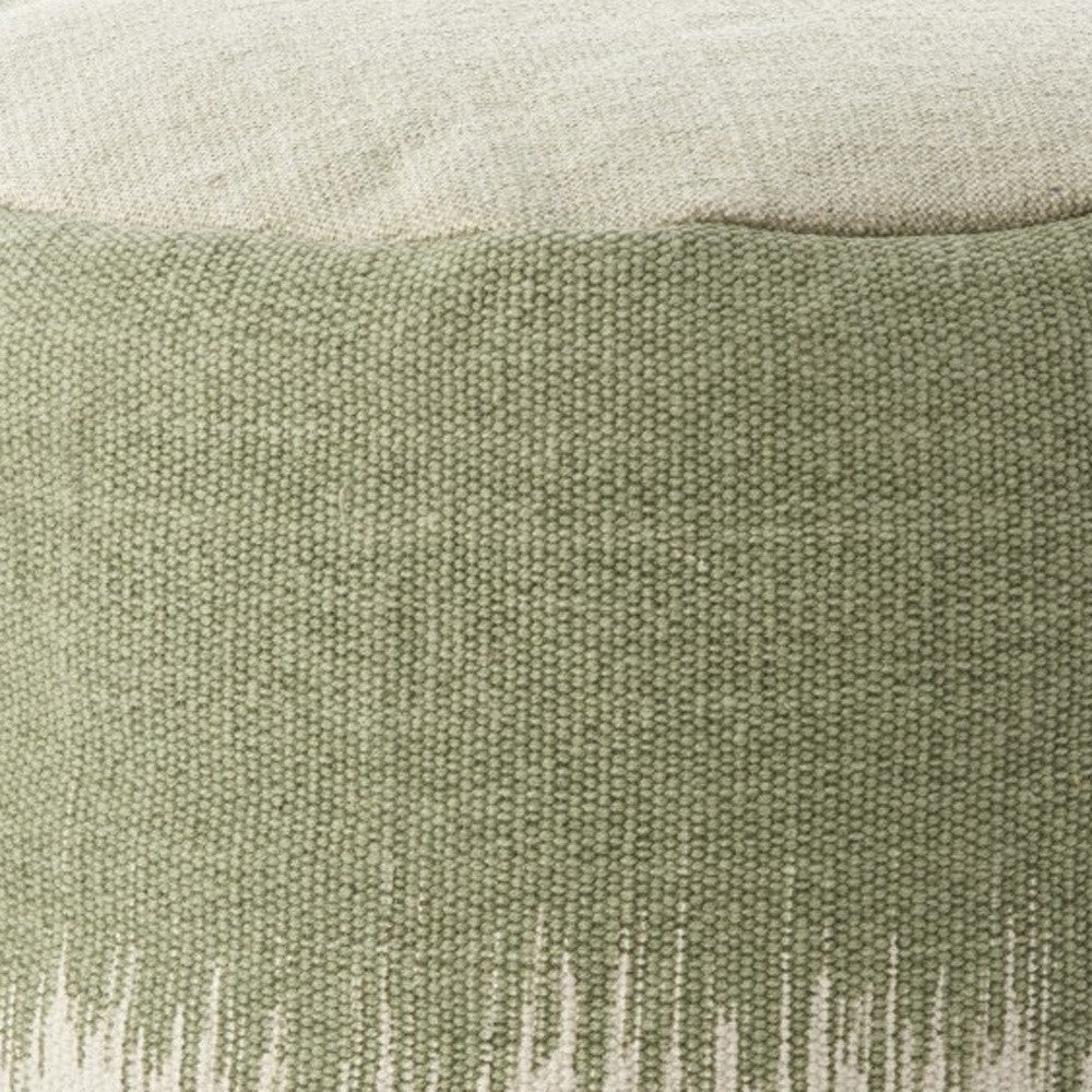 20" Sage Green Abstract Round Pouf Ottoman