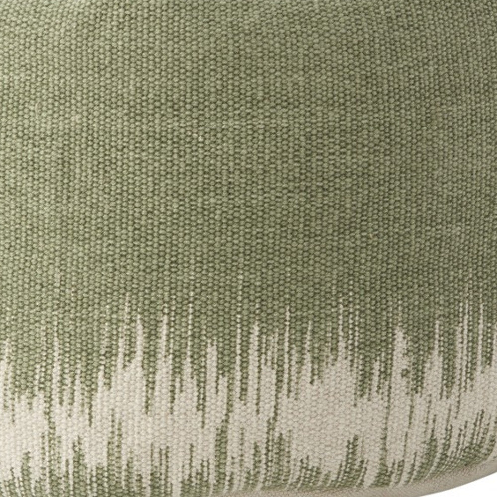 20" Sage Green Abstract Round Pouf Ottoman