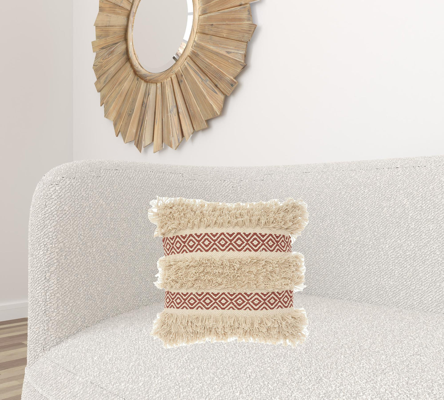 Clay Diamond Patterned Throw Pillow