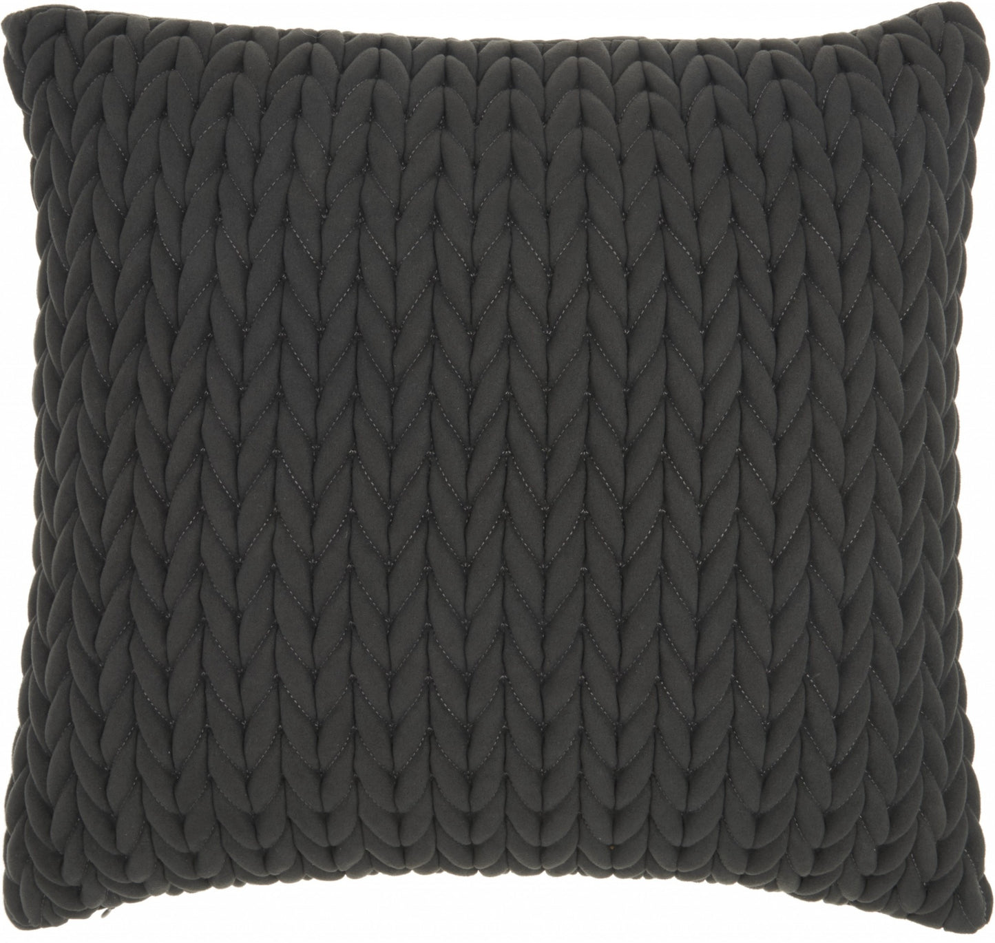 18" X 18" Charcoal Braided Polyester Zippered Pillow