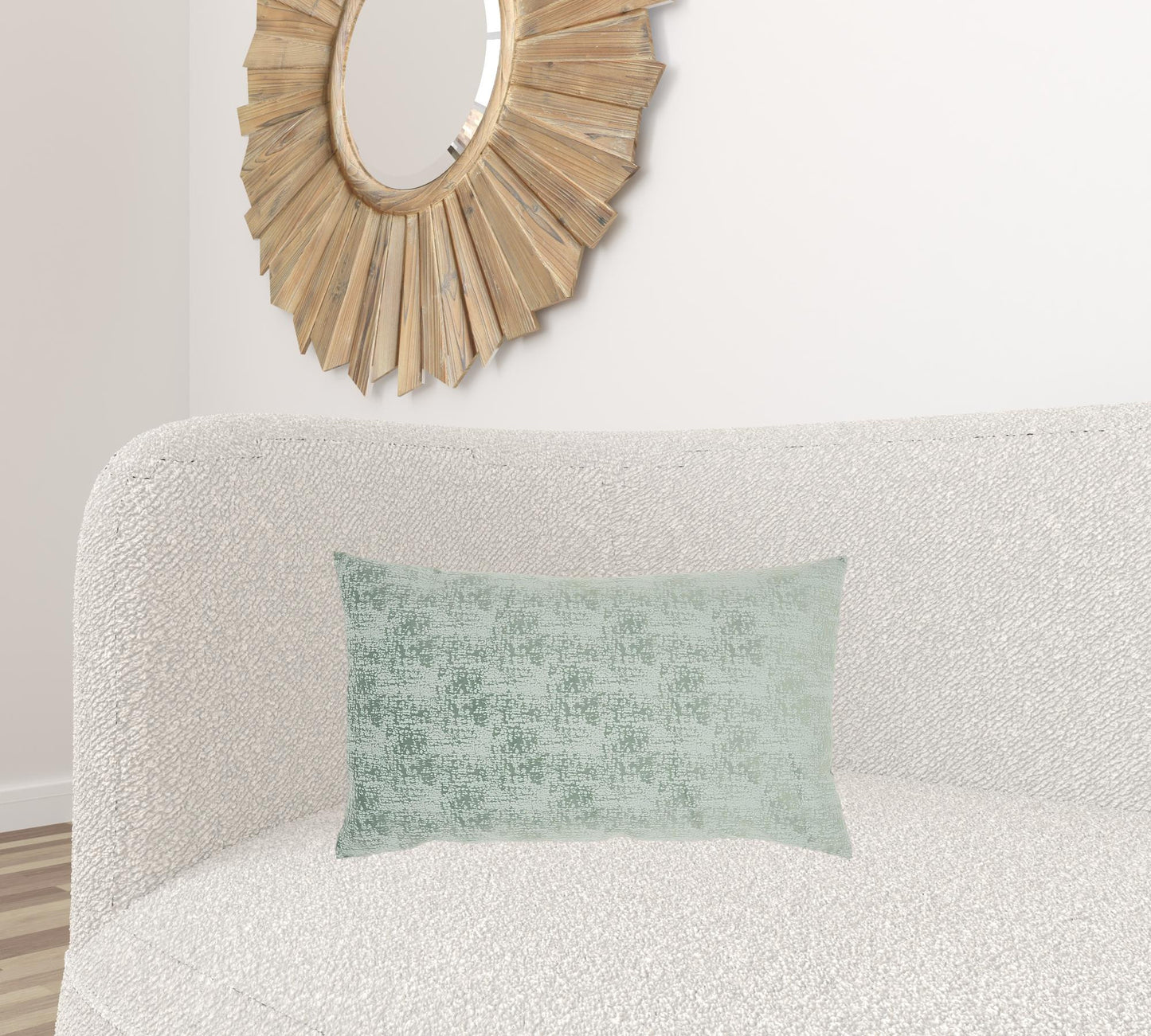 14" x 25" Pale Green Distressed Gradient Lumbar Pillow