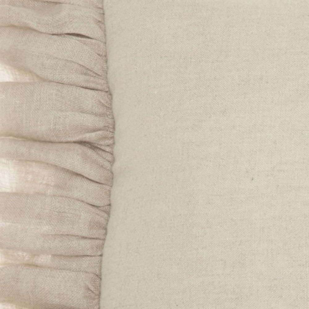 Wide Tasseled Marble Steel Blue Lumbar Pillow