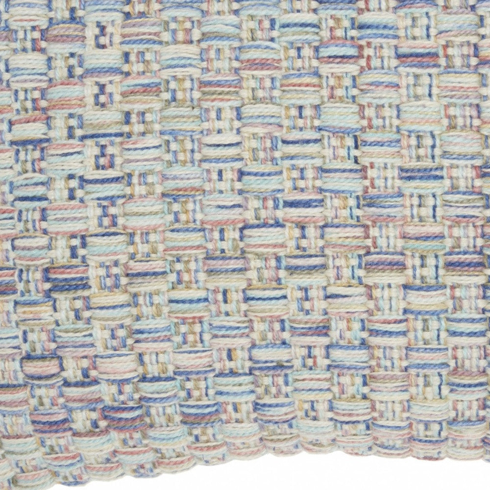 Multicolor Pastels Woven Fabric Lumbar Pillow