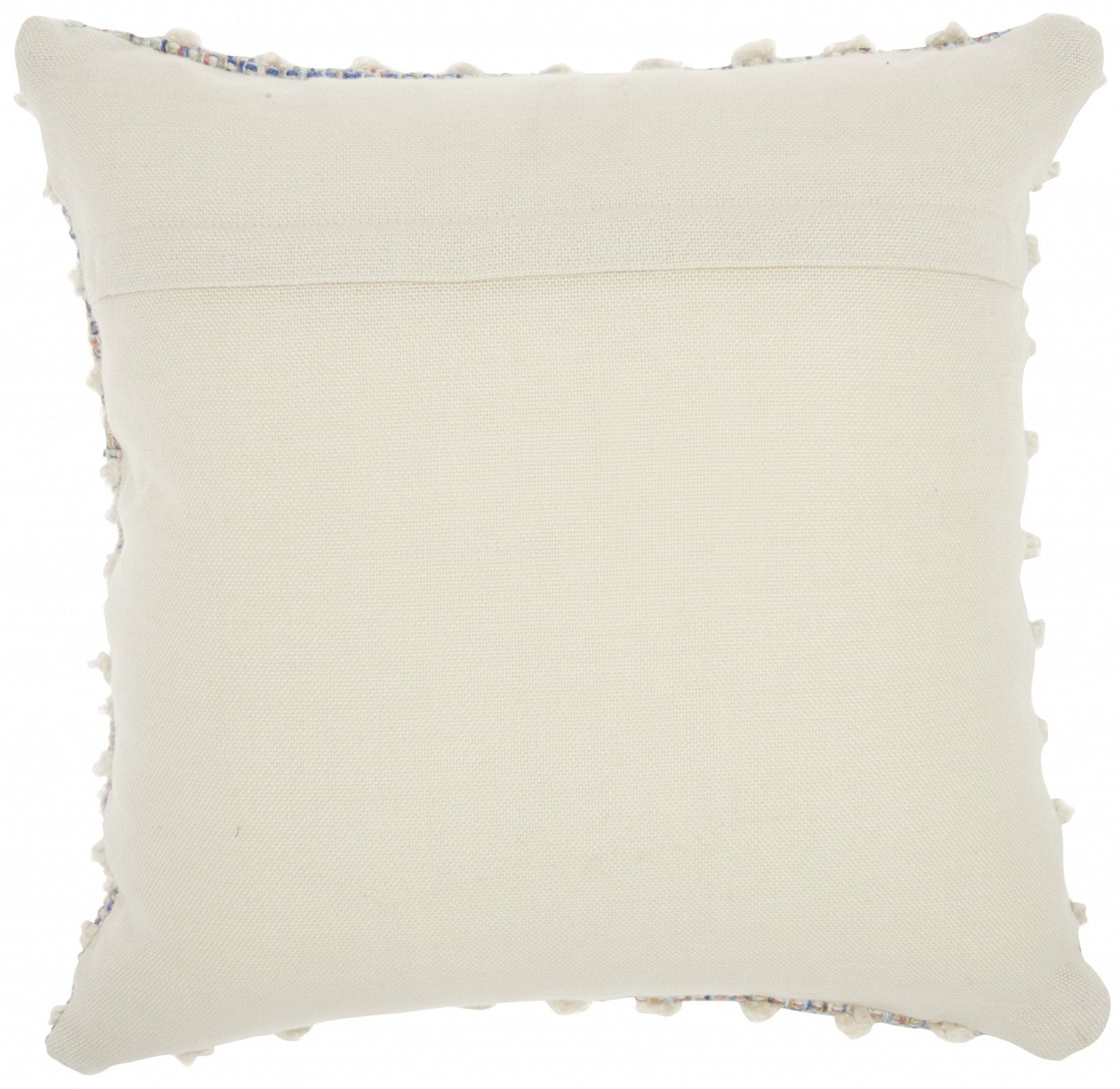 18" Ivory Blue Green Multi Woven Detailed Throw Pillow