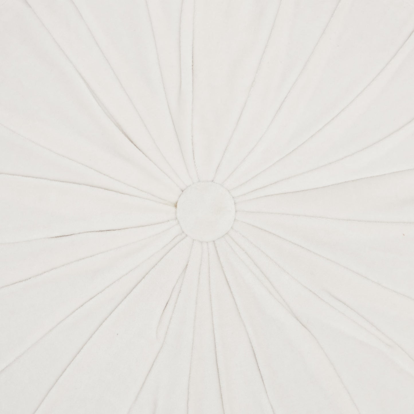 16" White Tufted Round Throw Pillow