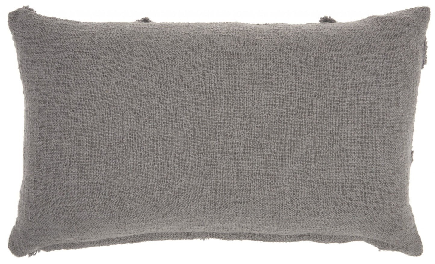 Gray Abstract Shaggy Detail Lumbar Pillow