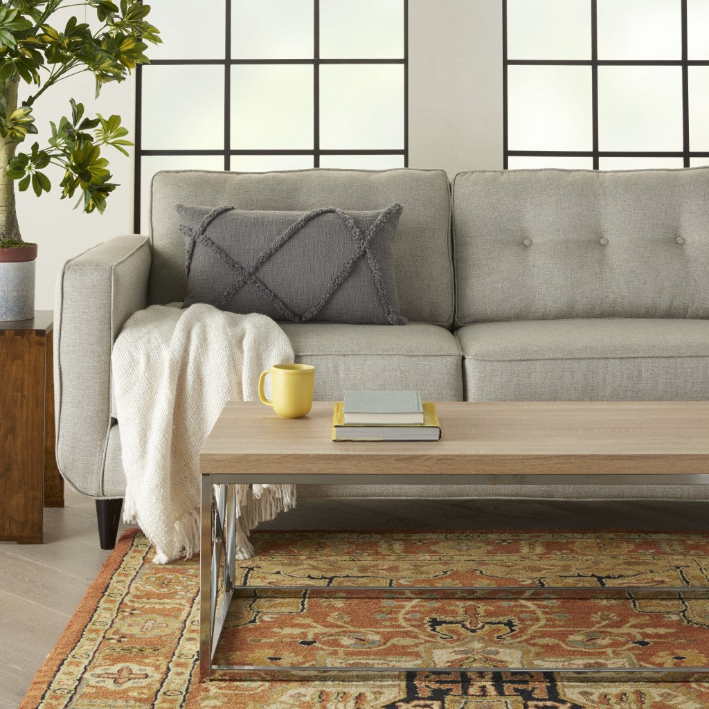 Gray Abstract Shaggy Detail Lumbar Pillow