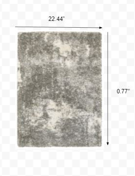 5’ X 8’ Gray And Ivory Distressed Abstract Area Rug