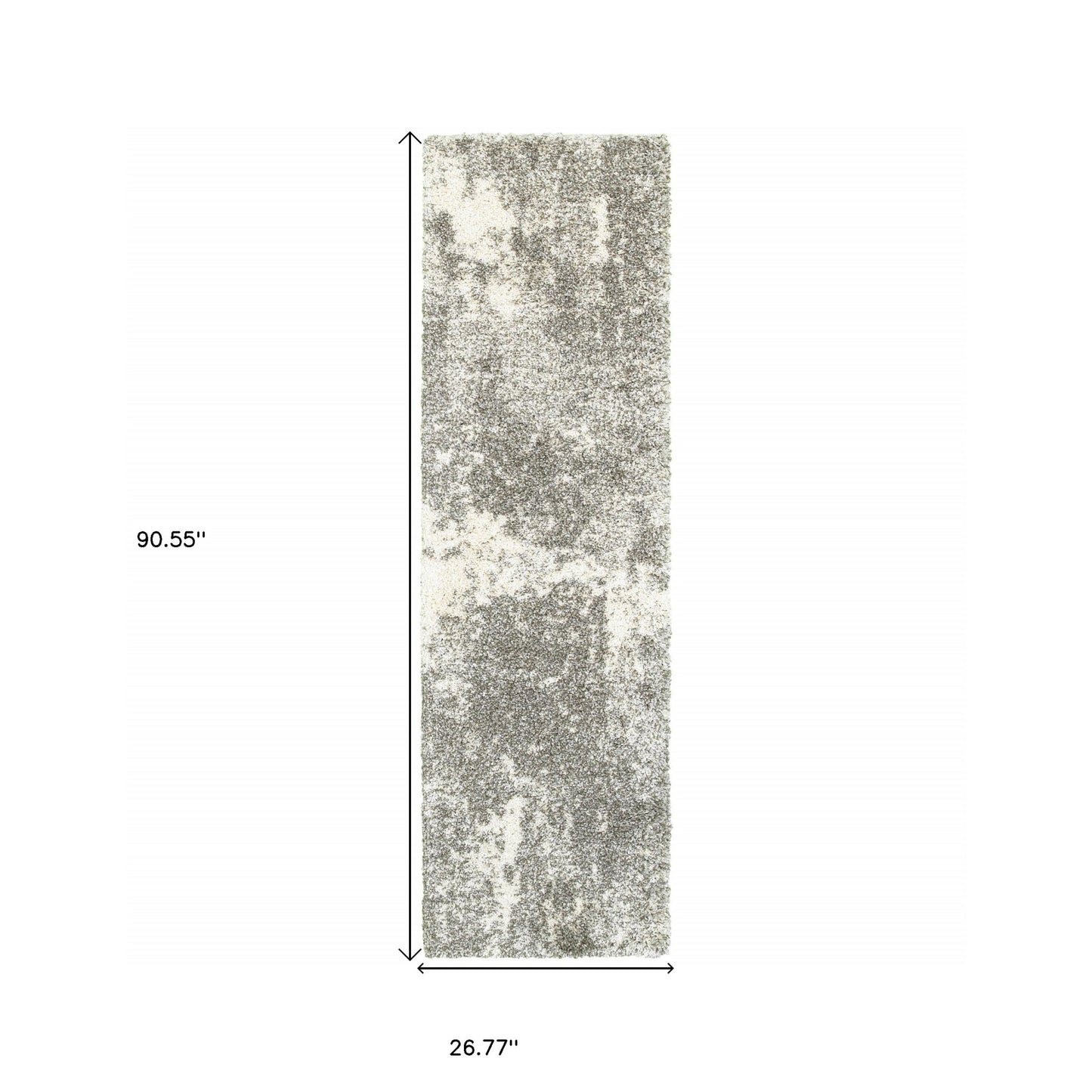 5’ X 8’ Gray And Ivory Distressed Abstract Area Rug