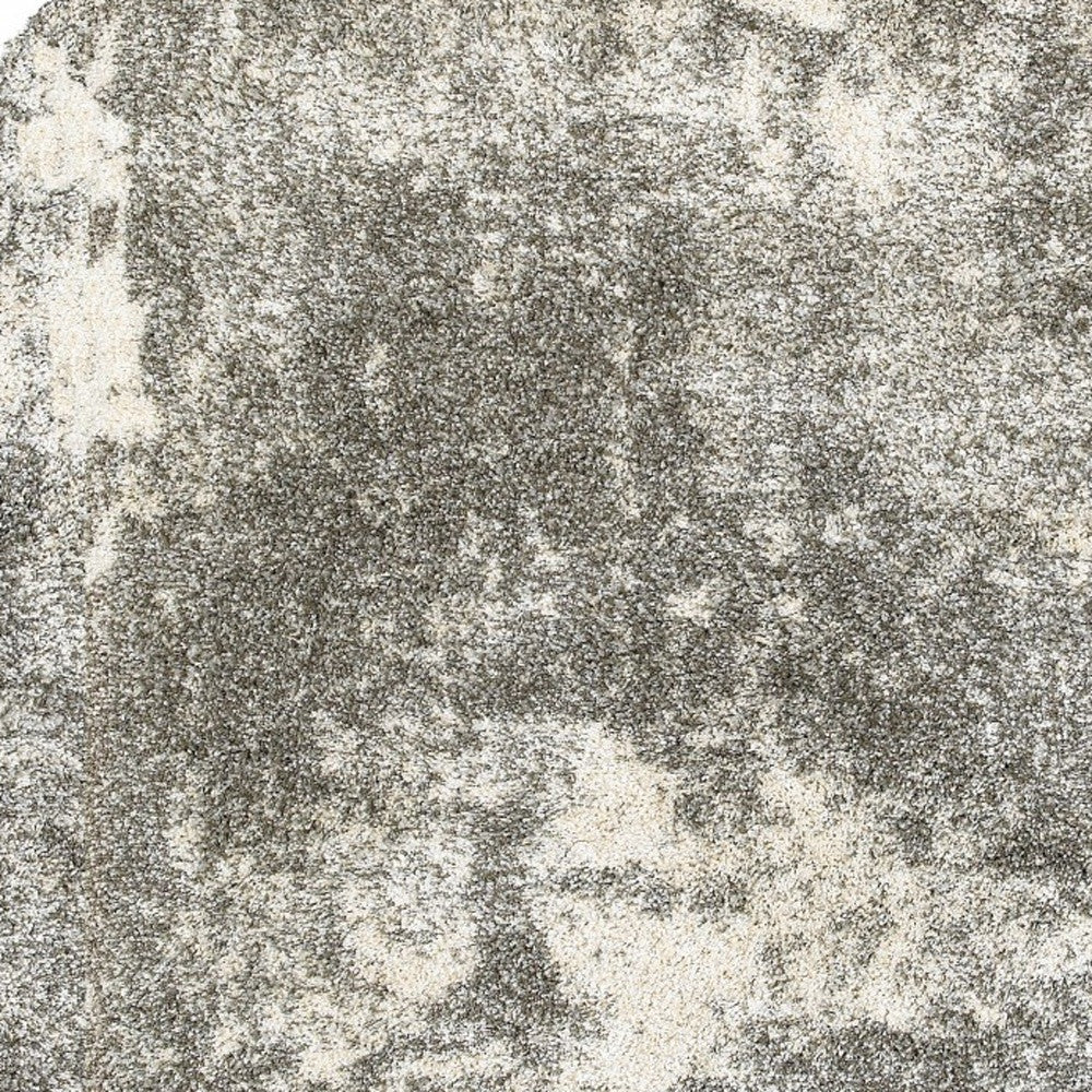 5’ X 8’ Gray And Ivory Distressed Abstract Area Rug