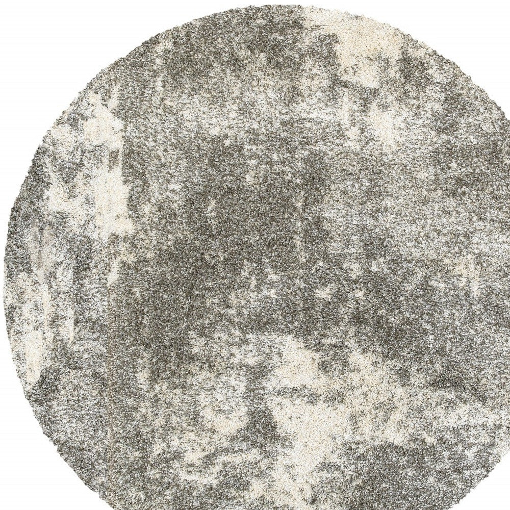 5’ X 8’ Gray And Ivory Distressed Abstract Area Rug