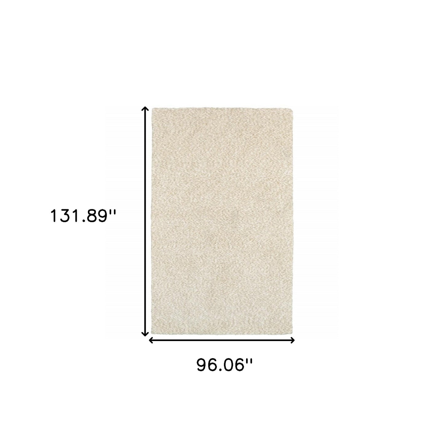 7’ X 10’ Modern Shag Ivory Indoor Area Rug
