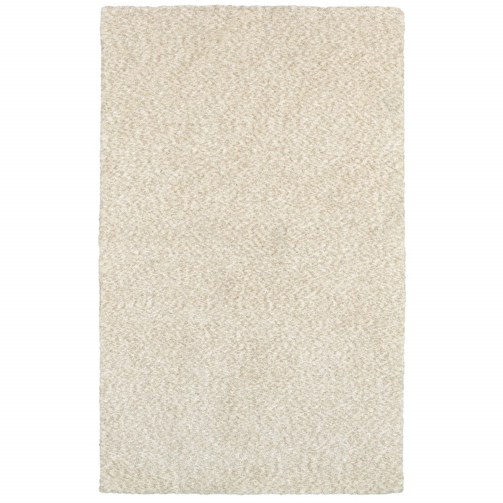 7’ X 10’ Modern Shag Ivory Indoor Area Rug