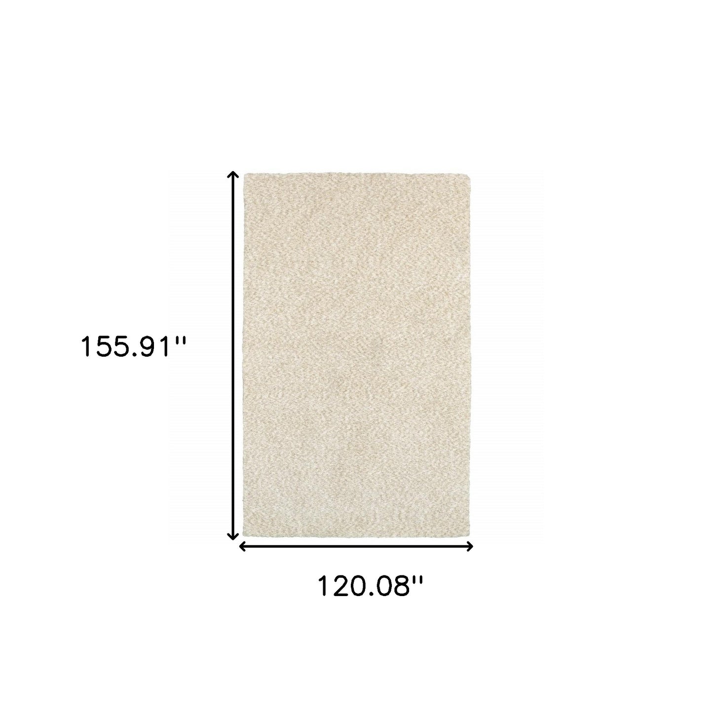 7’ X 10’ Modern Shag Ivory Indoor Area Rug