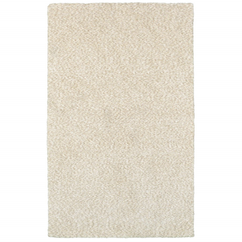 7’ X 10’ Modern Shag Ivory Indoor Area Rug