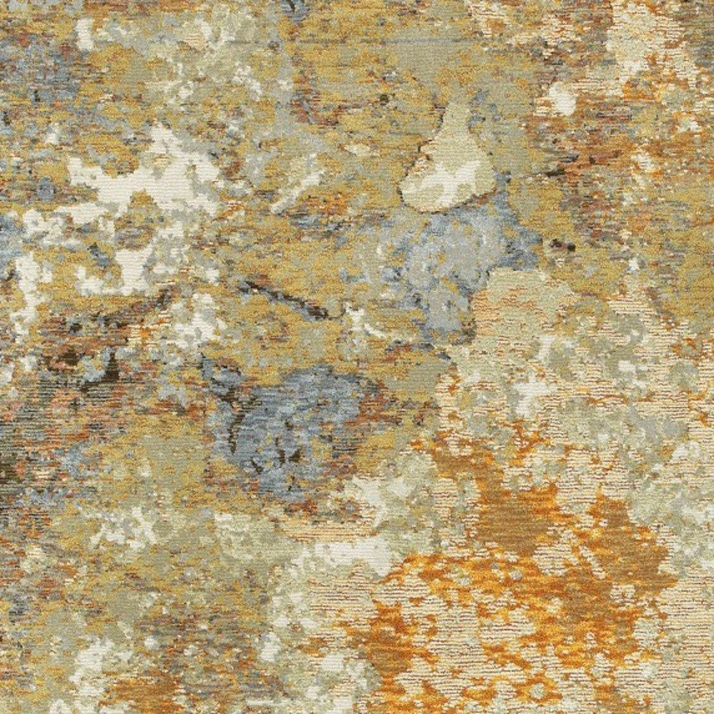 5’ X 7’ Modern Abstract Gold And Beige Indoor Area Rug
