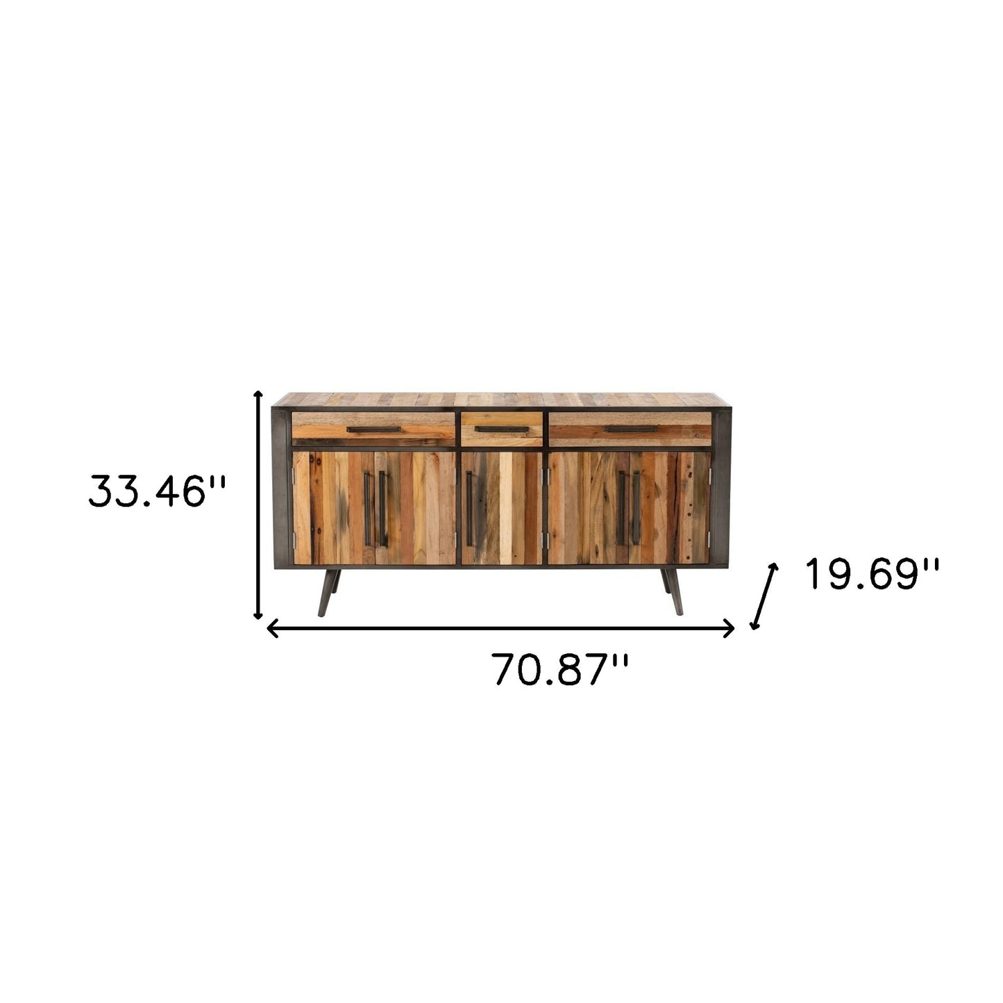 71" Modern Rustic Natural Buffet Server