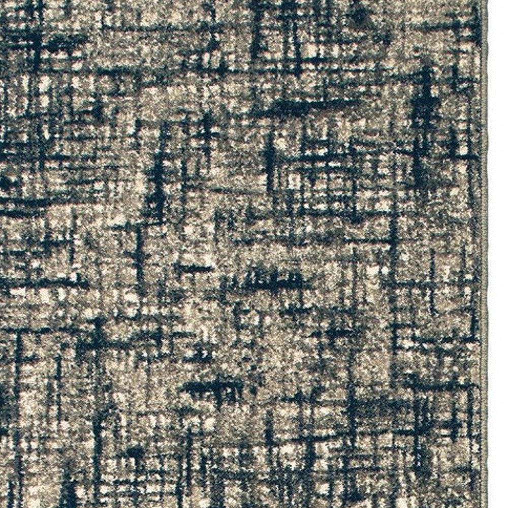 5’X8’ Gray And Navy Abstract Area Rug