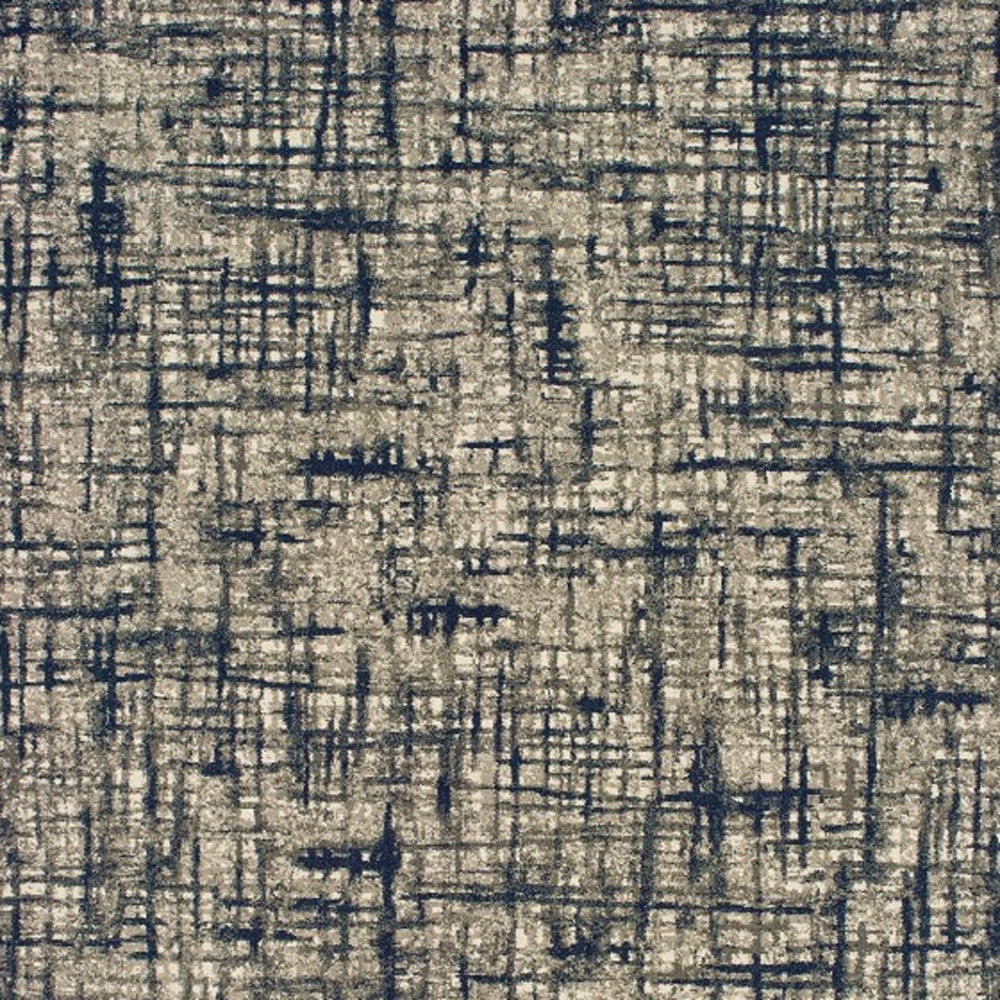 5’X8’ Gray And Navy Abstract Area Rug