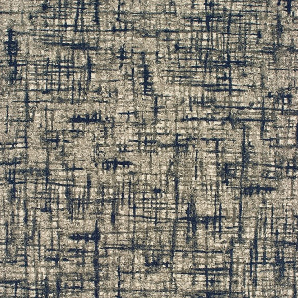 5’X8’ Gray And Navy Abstract Area Rug