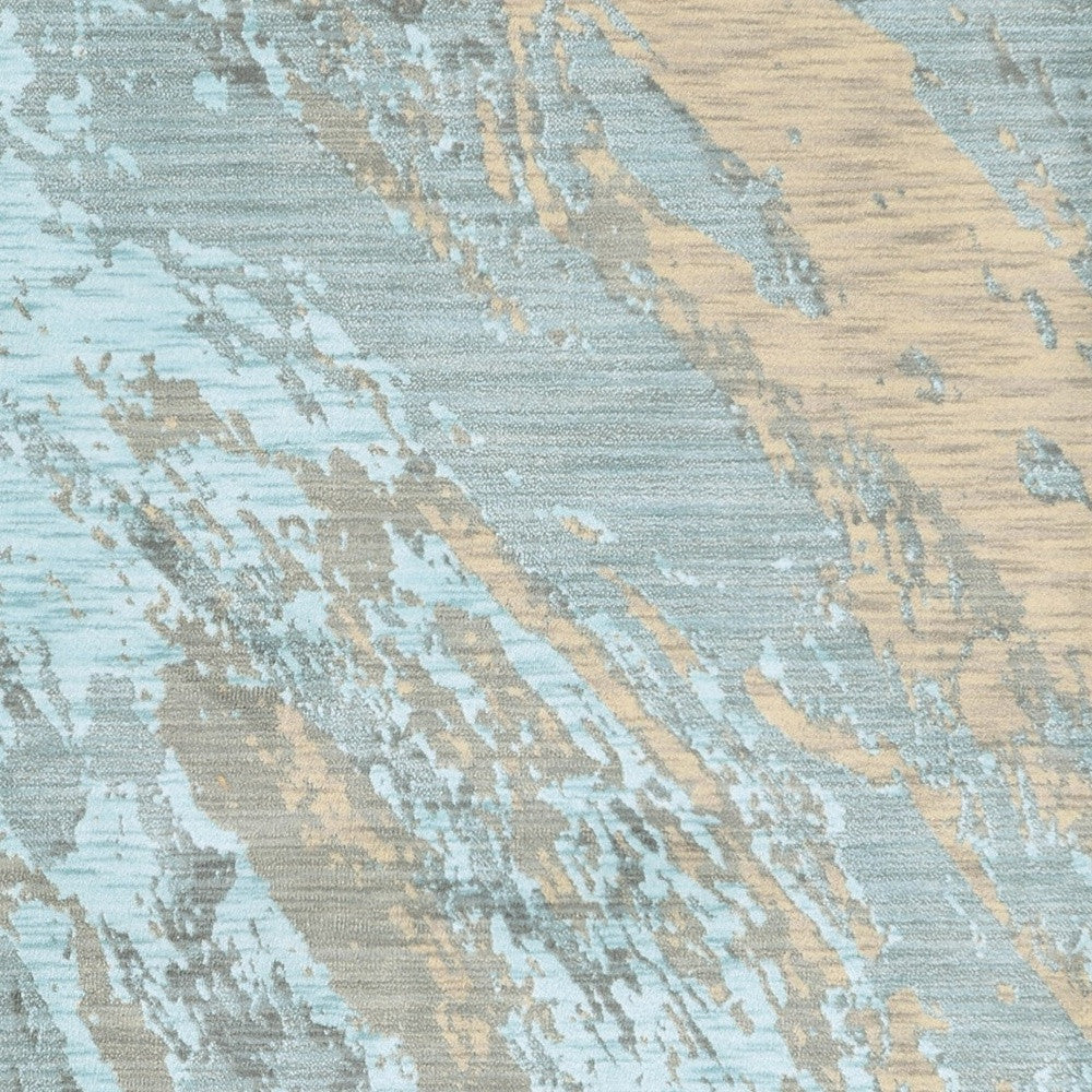 5’X8’ Blue And Gray Abstract Impasto Area Rug