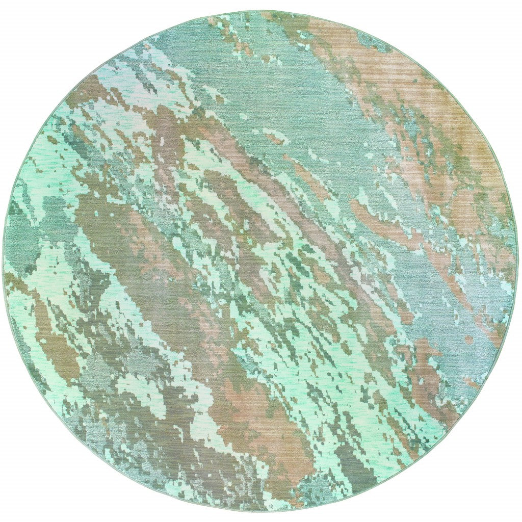 5’X8’ Blue And Gray Abstract Impasto Area Rug