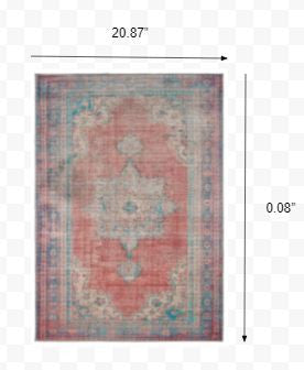 5’X8’ Red And Blue Oriental Area Rug
