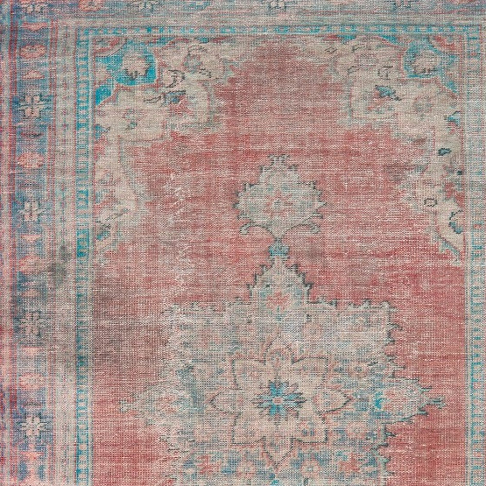 5’X8’ Red And Blue Oriental Area Rug