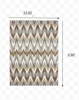 7’X10’ Ivory And Gray Abstract Strokes Area Rug