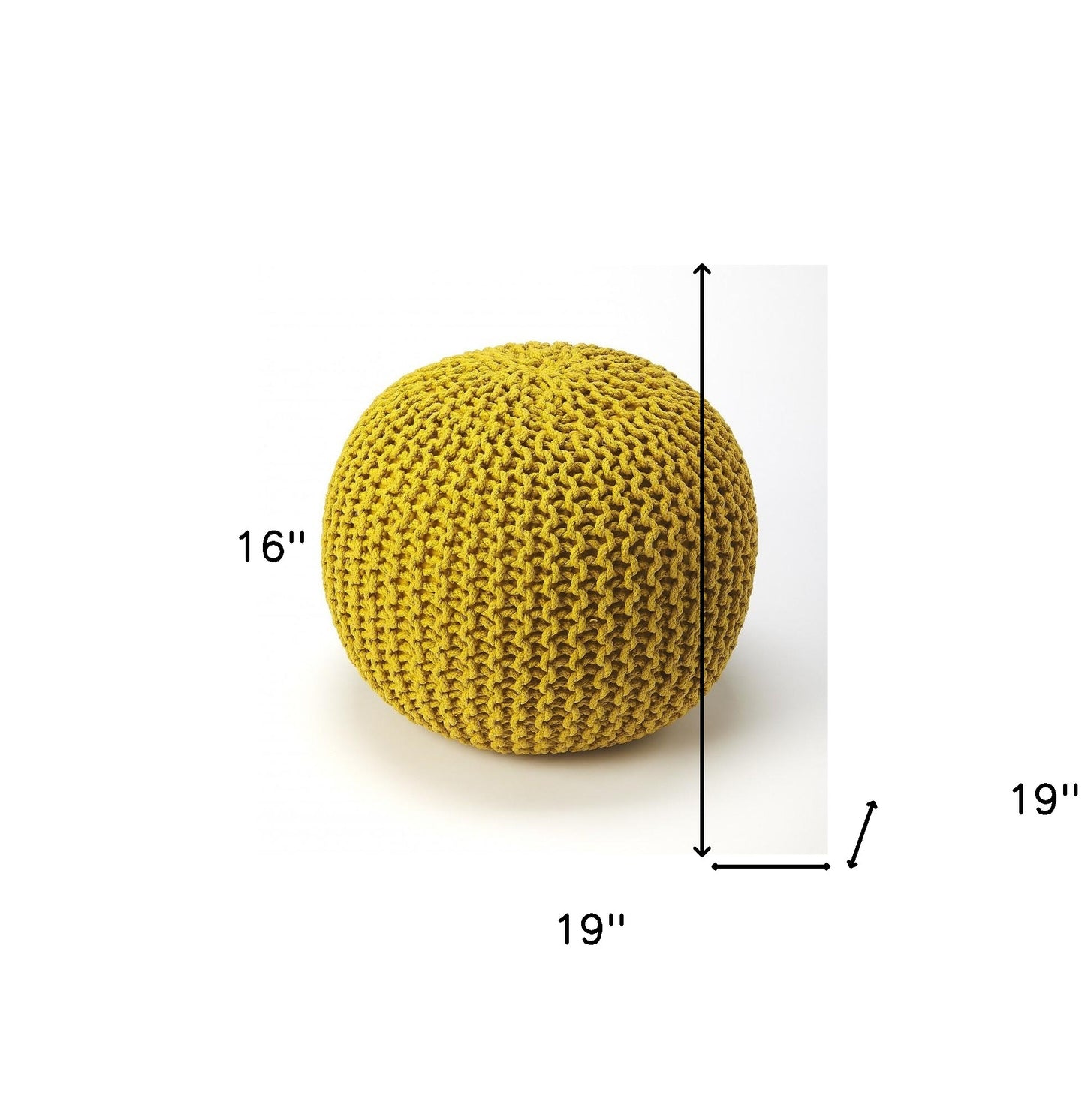 19" Gold Round Pouf Ottoman
