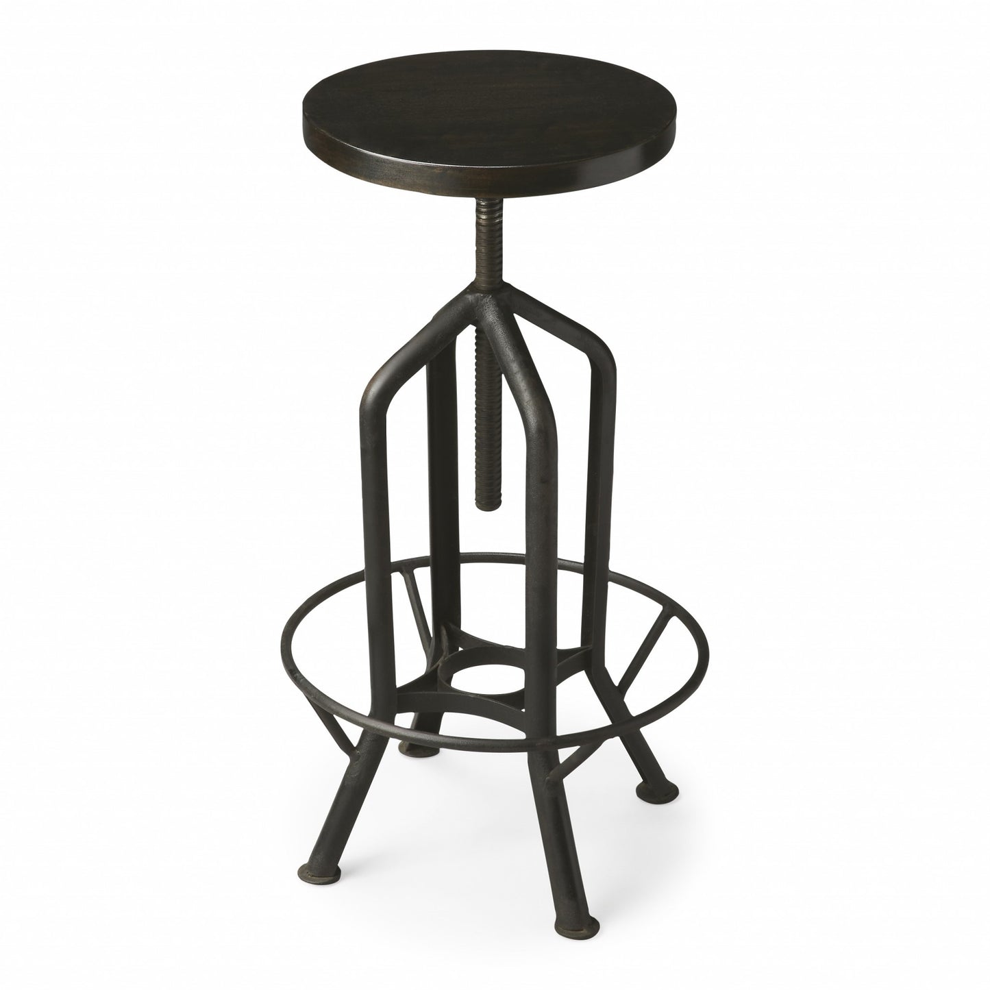 39" Black Swivel Backless Bar Chair