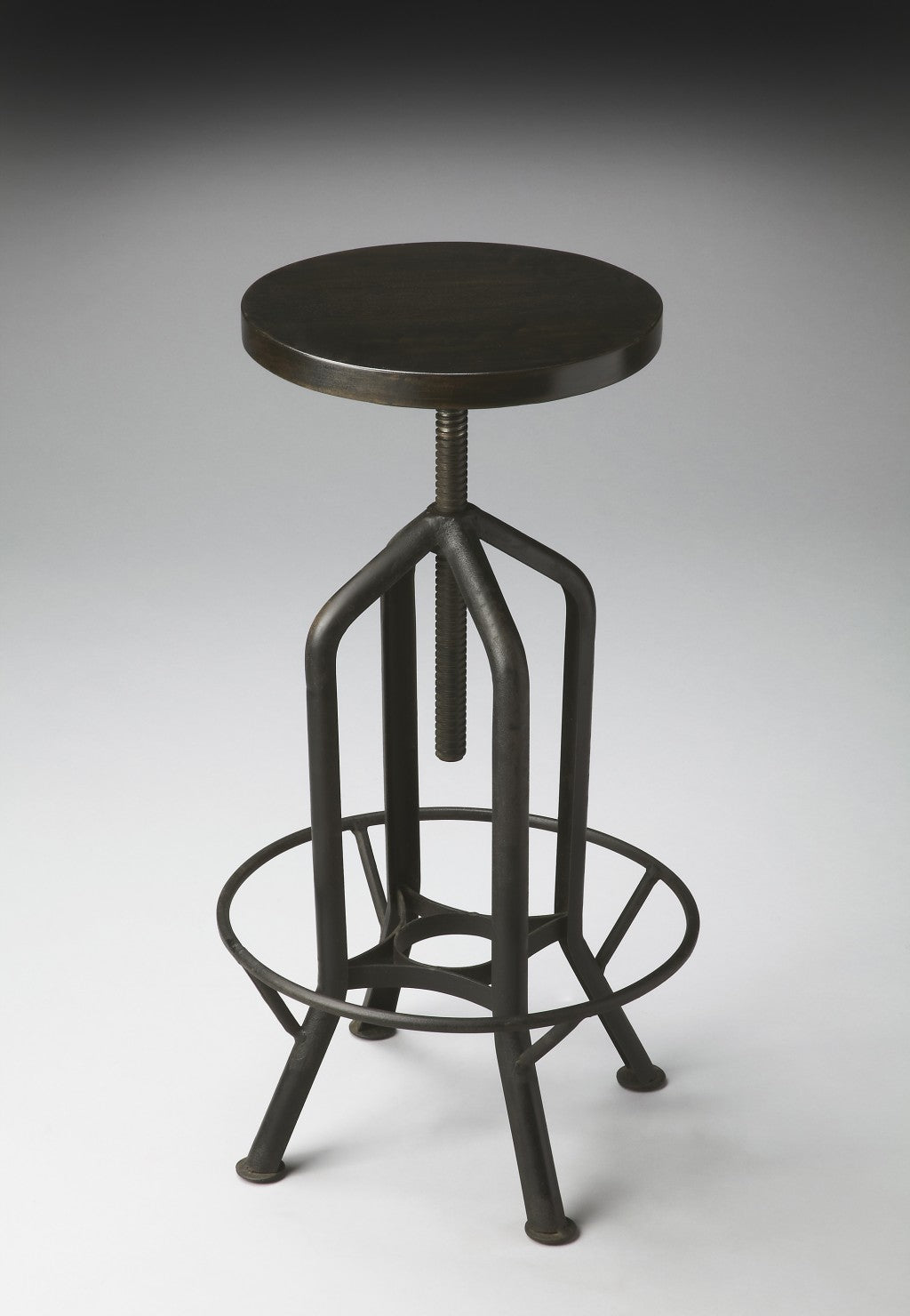 39" Black Swivel Backless Bar Chair