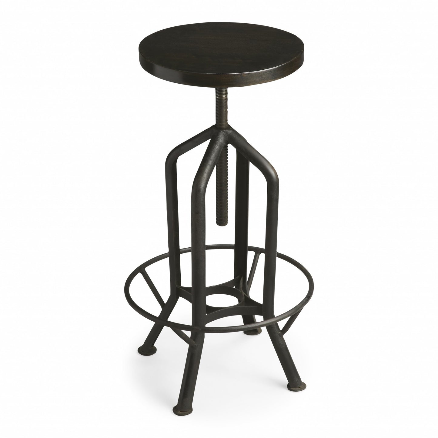 39" Black Swivel Backless Bar Chair