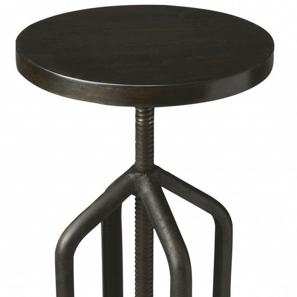 39" Black Swivel Backless Bar Chair