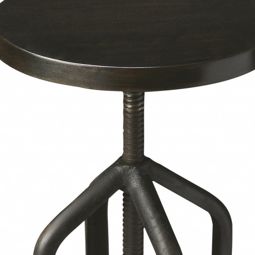 39" Black Swivel Backless Bar Chair