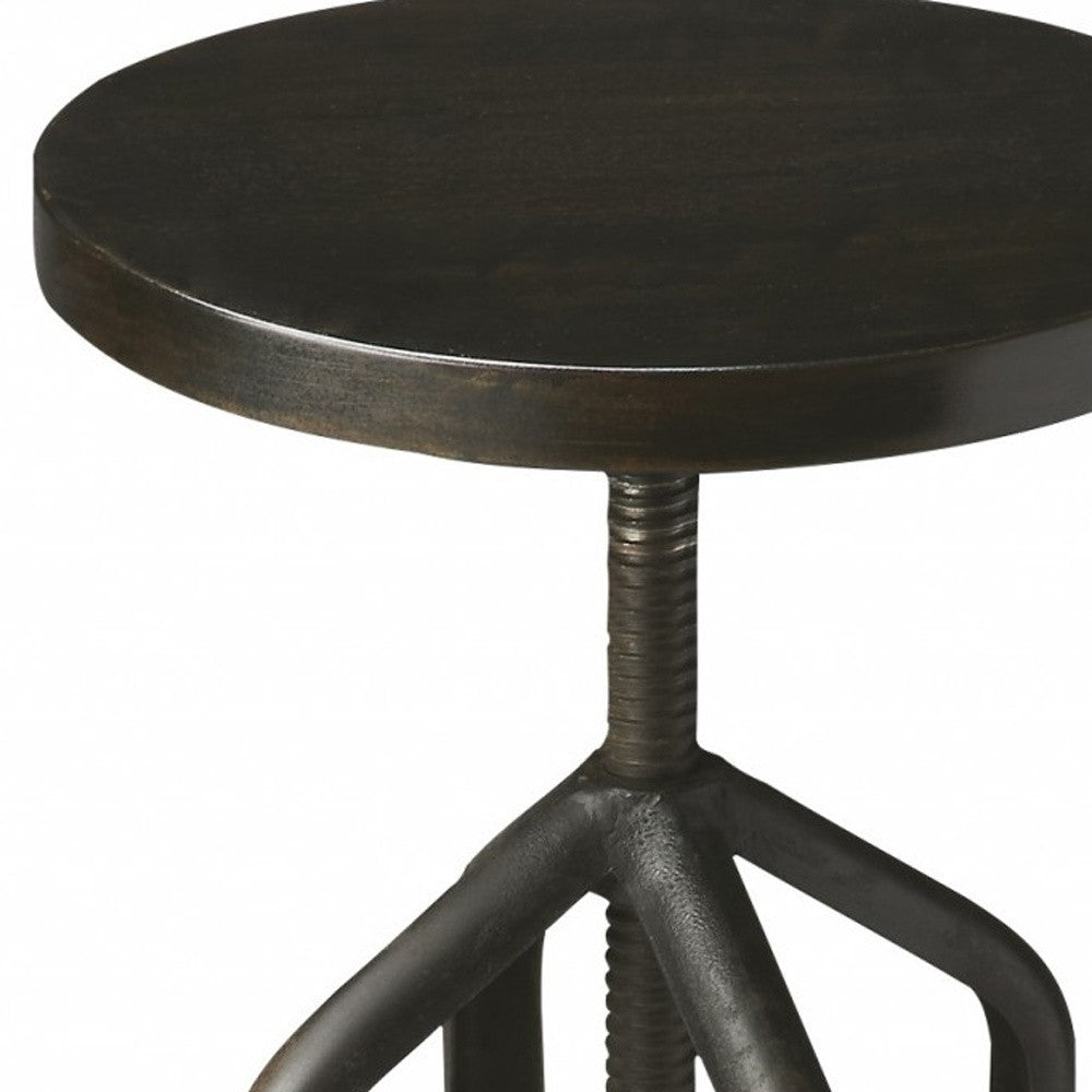 39" Black Swivel Backless Bar Chair