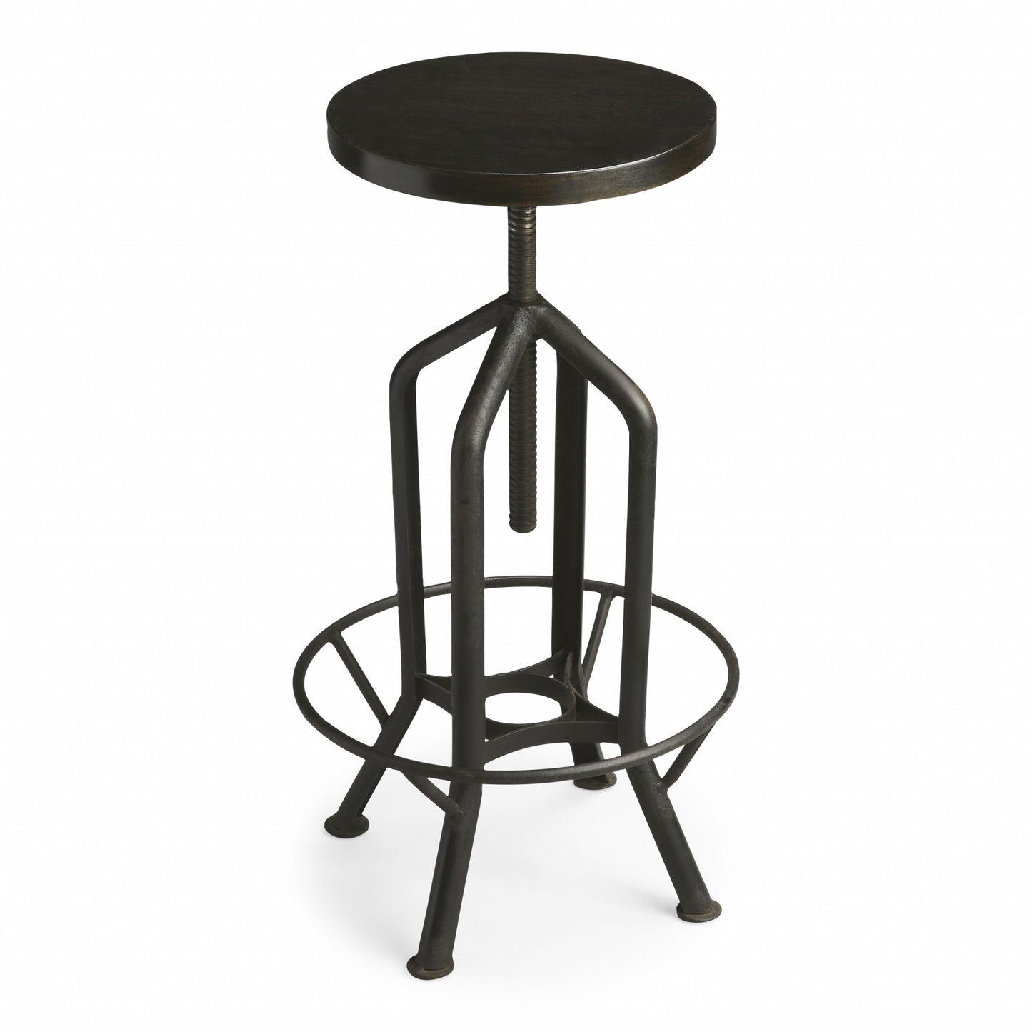 39" Black Swivel Backless Bar Chair