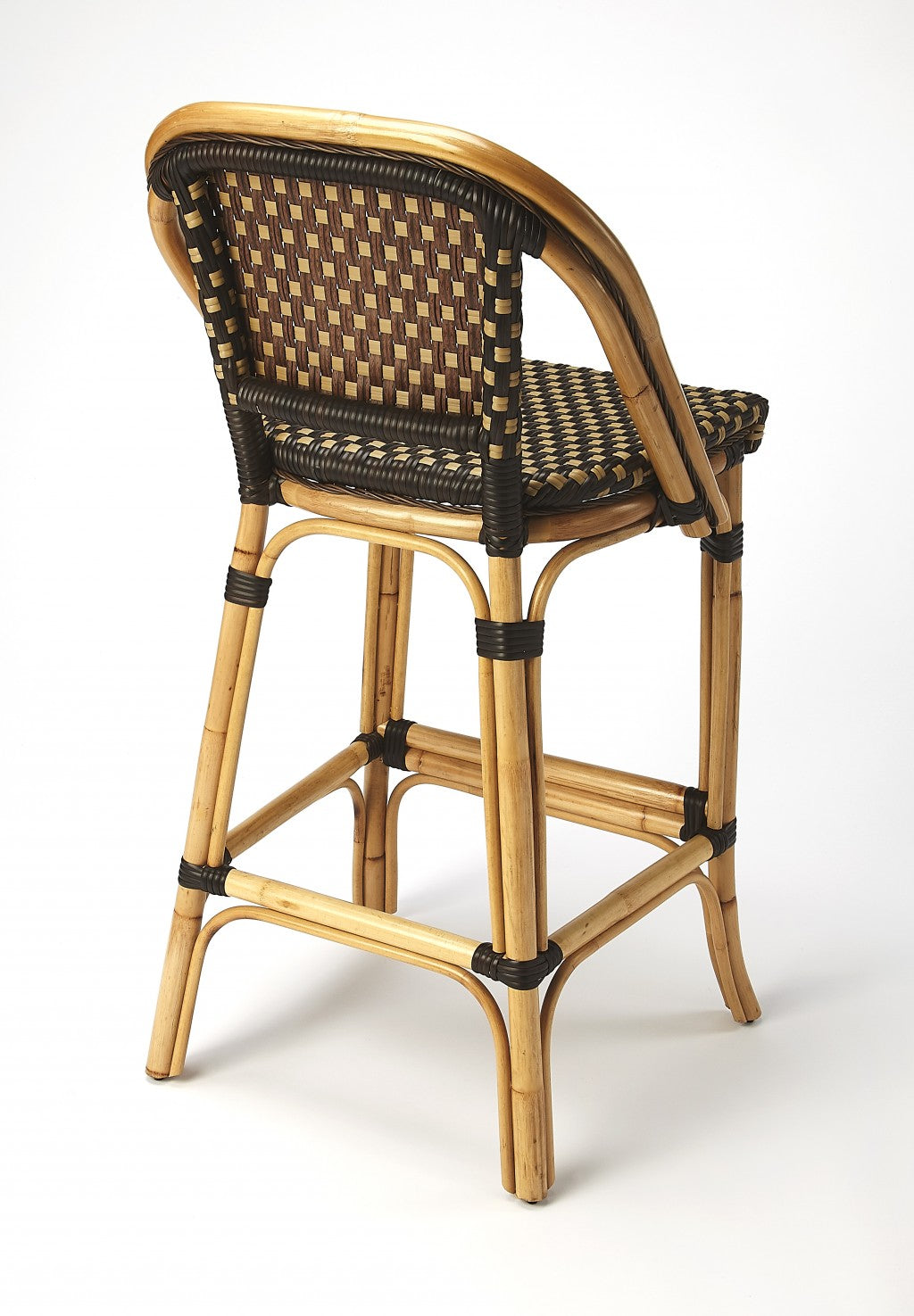 41" Brown And Natural Bar Chair