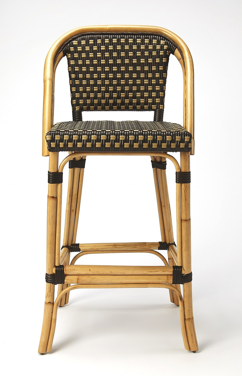 41" Brown And Natural Bar Chair